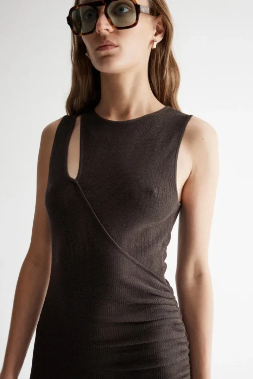 Elka Collective - ZINNIA KNIT DRESS (CHOCOLATE)