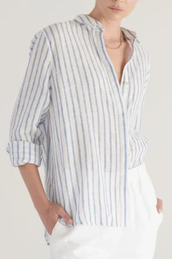 Elka Collective -Tamara Shirt (Blue / White Stripe)