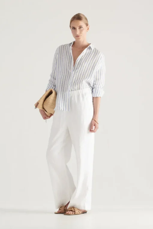 Elka Collective -Tamara Shirt (Blue / White Stripe)