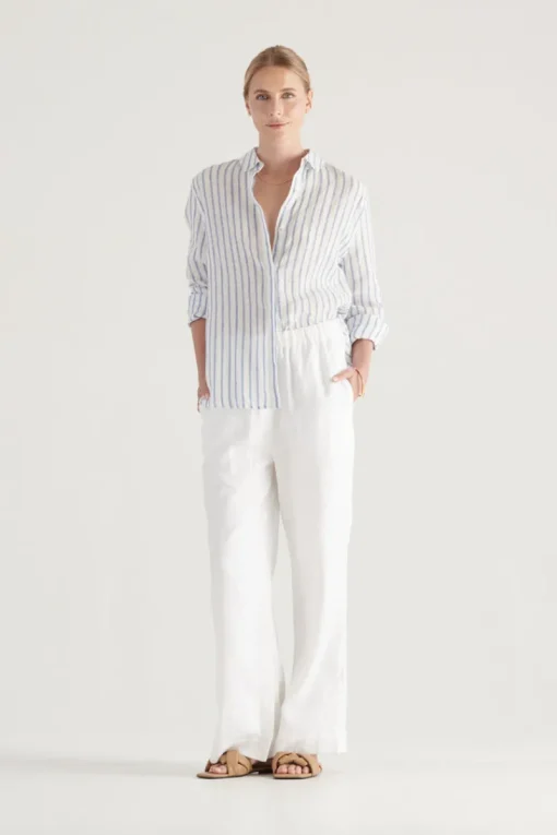 Elka Collective -Tamara Shirt (Blue / White Stripe)