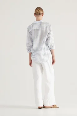 Elka Collective -Tamara Shirt (Blue / White Stripe)