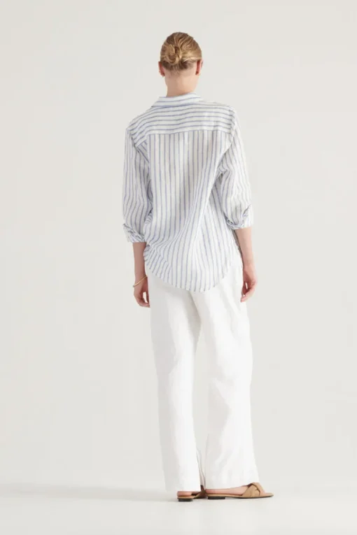 Elka Collective -Tamara Shirt (Blue / White Stripe)