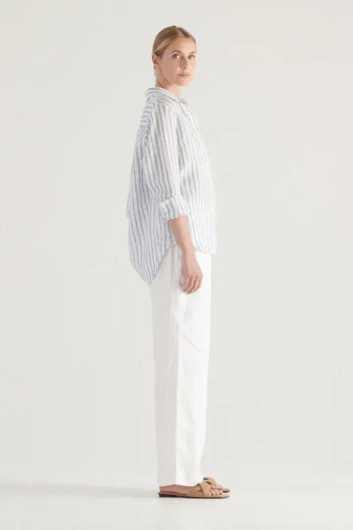 Elka Collective -Tamara Shirt (Blue / White Stripe)