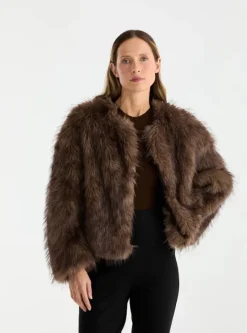 Ena Pelly - ALLY FAUX FUR JACKET (MULTI)