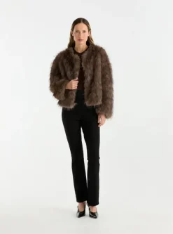 Ena Pelly - ALLY FAUX FUR JACKET (MULTI)