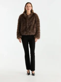 Ena Pelly - ALLY FAUX FUR JACKET (MULTI)