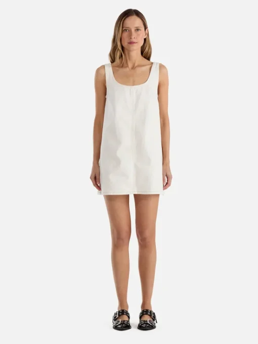 Ena Pelly - AMELIE DENIM MINI DRESS (WHITE)