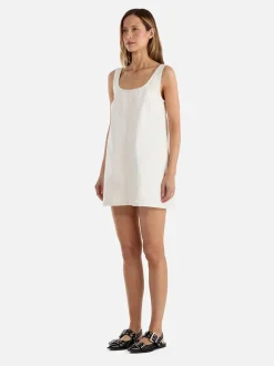 Ena Pelly - AMELIE DENIM MINI DRESS (WHITE)