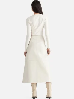 Ena Pelly - ARIA LEATHER MAXI SKIRT (SANDSHELL)