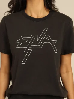 Ena Pelly - Block Logo Graphic Tee (Washed Black)