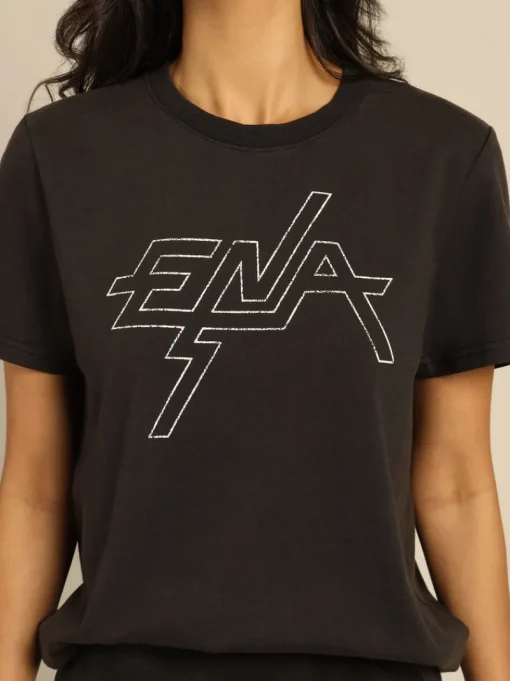 Ena Pelly - Block Logo Graphic Tee (Washed Black)