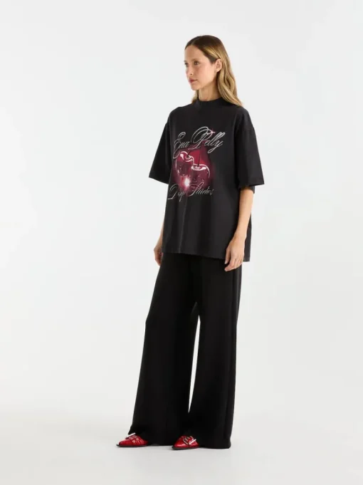 Ena Pelly - CHROME CHERRY TEE (VINTAGE BLACK)