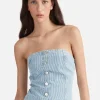 Ena Pelly - DIANA DENIM BUSTIER (ICE BLUE STRIPE)