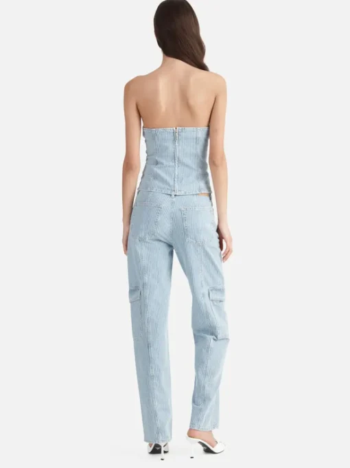 Ena Pelly - DIANA DENIM BUSTIER (ICE BLUE STRIPE)