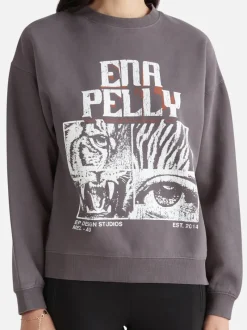 Ena Pelly - Eye of The Tiger Relaxed Sweater (Charcoal)