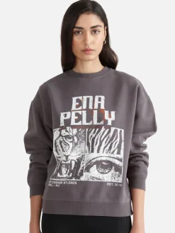 Ena Pelly - Eye of The Tiger Relaxed Sweater (Charcoal)