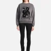 Ena Pelly - Flocked Python Relaxed Sweater (Charcoal)