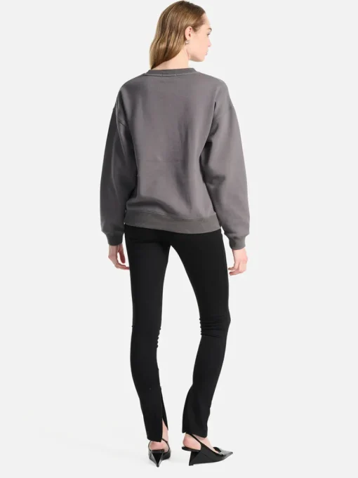 Ena Pelly - Flocked Python Relaxed Sweater (Charcoal)