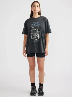 Ena Pelly - JESSIE OVERSIZED TEE SERPENT (VINTAGE BLACK)