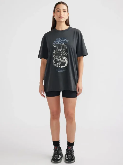 Ena Pelly - JESSIE OVERSIZED TEE SERPENT (VINTAGE BLACK)