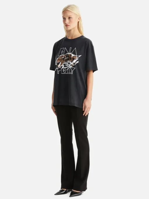Ena Pelly - JESSIE OVERSIZE TEE TIGERS EYE (VINTAGE BLACK)