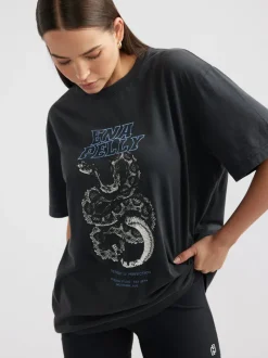 Ena Pelly - JESSIE OVERSIZED TEE SERPENT (VINTAGE BLACK)