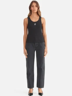 Ena Pelly - KENDALL MONOGRAM TANK (BLACK)