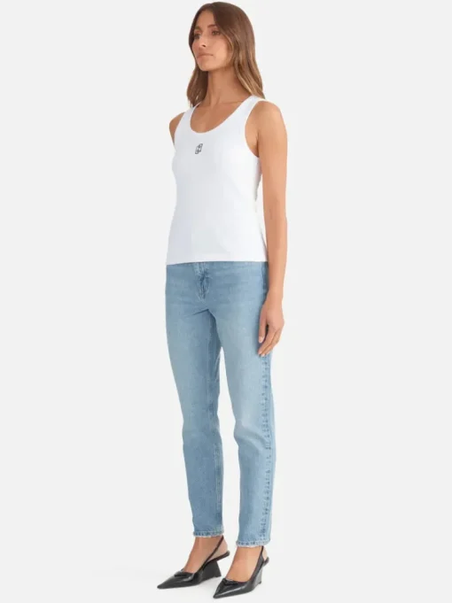 Ena Pelly - KENDALL MONOGRAM TANK (WHITE)