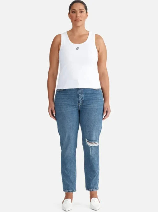 Ena Pelly - KENDALL MONOGRAM TANK (WHITE)