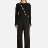 Ena Pelly - LEO SPLIT LONG SLEEVE TOP (BLACK)