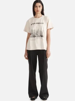 Ena Pelly - LETTERS FROM NEW YORK OVERSIZED TEE (PARCHMENT)