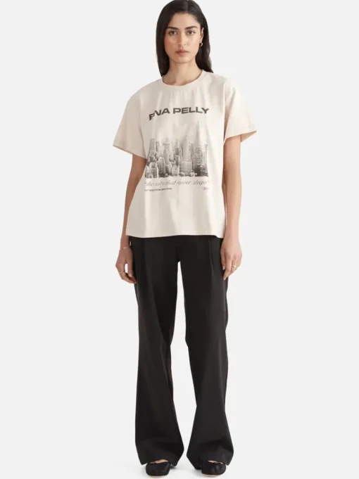 Ena Pelly - LETTERS FROM NEW YORK OVERSIZED TEE (PARCHMENT)