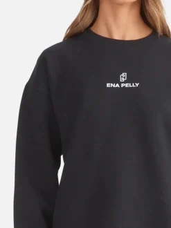 Ena Pelly - LEXI MONOGRAM SWEATER (BLACK)