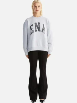 Ena Pelly - LILLY OVERSIZED SWEATER COLLEGIATE (GREY MARLE)
