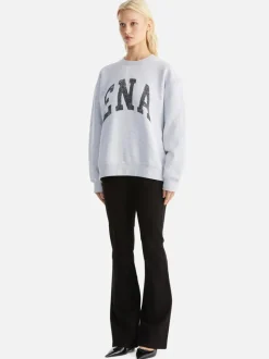 Ena Pelly - LILLY OVERSIZED SWEATER COLLEGIATE (GREY MARLE)