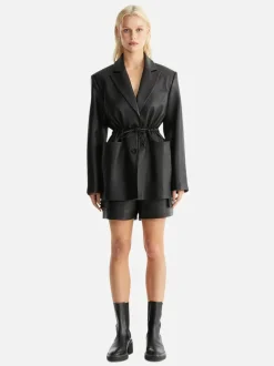 Ena Pelly - MARCO LEATHER BLAZER (BLACK)