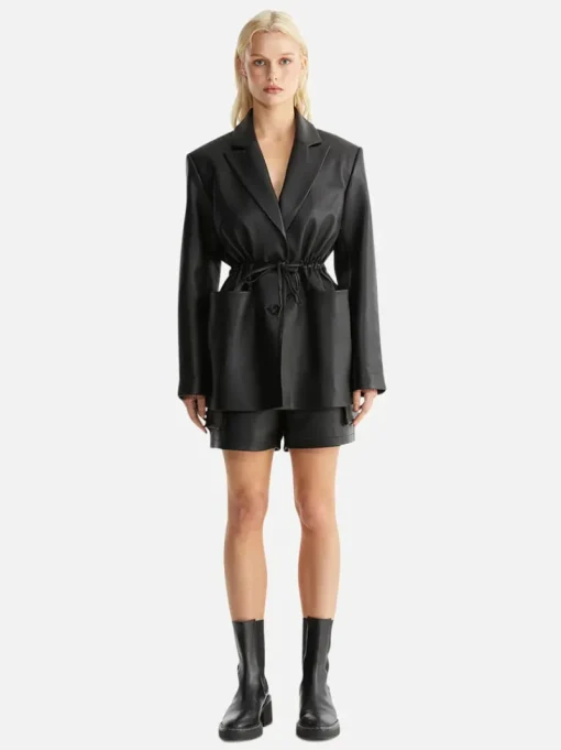 Ena Pelly - MARCO LEATHER BLAZER (BLACK)