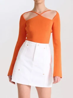 Ena Pelly - Marley Denim Mini Skirt (Bright White)