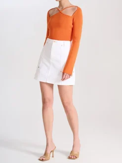 Ena Pelly - Marley Denim Mini Skirt (Bright White)