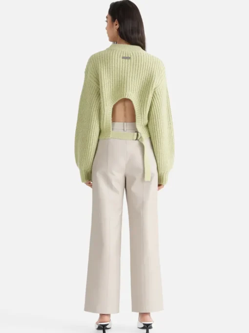 Ena Pelly - Max Open Back Knit Sweater (Nile)