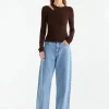 Ena Pelly - MAXI RIB TOP (CHOCOLATE)