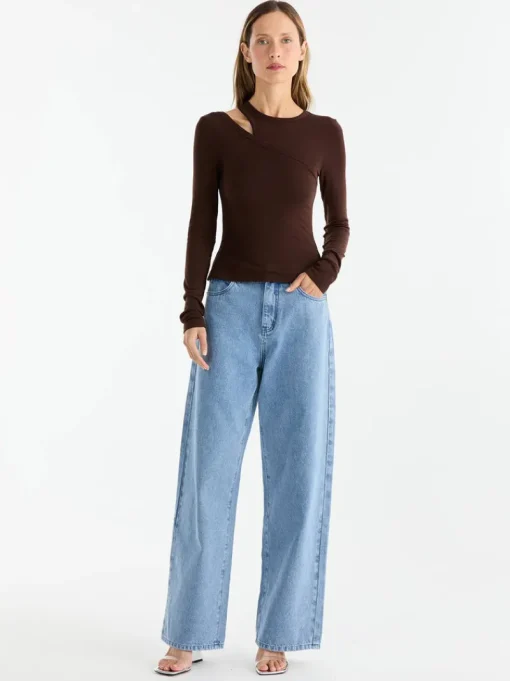 Ena Pelly - MAXI RIB TOP (CHOCOLATE)