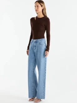 Ena Pelly - MAXI RIB TOP (CHOCOLATE)