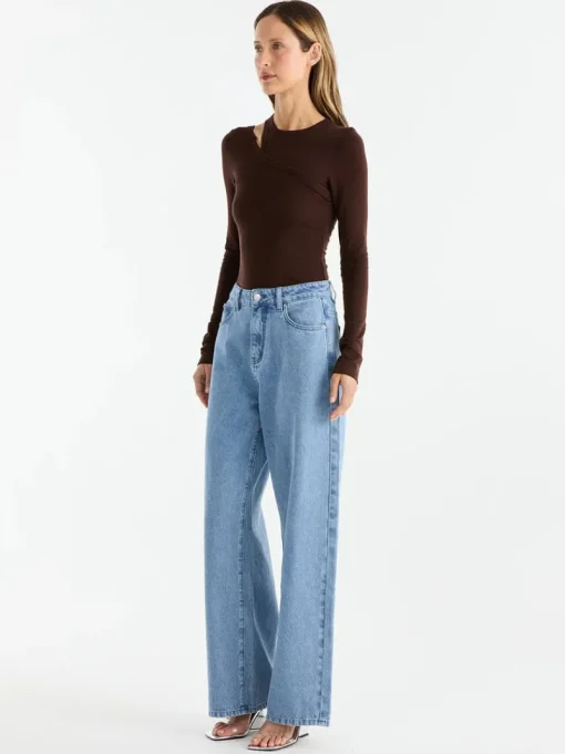 Ena Pelly - MAXI RIB TOP (CHOCOLATE)