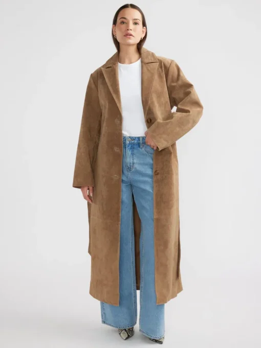 Ena Pelly - MILEY SUEDE TRENCH (TOFFEE)