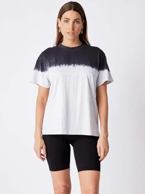 Ena Pelly - Minimal Logo Dip Dye Tee (White Marle)