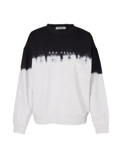 Ena Pelly - Minimal Logo Dip Dye Sweat (White Marle)