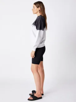 Ena Pelly - Minimal Logo Dip Dye Sweat (White Marle)