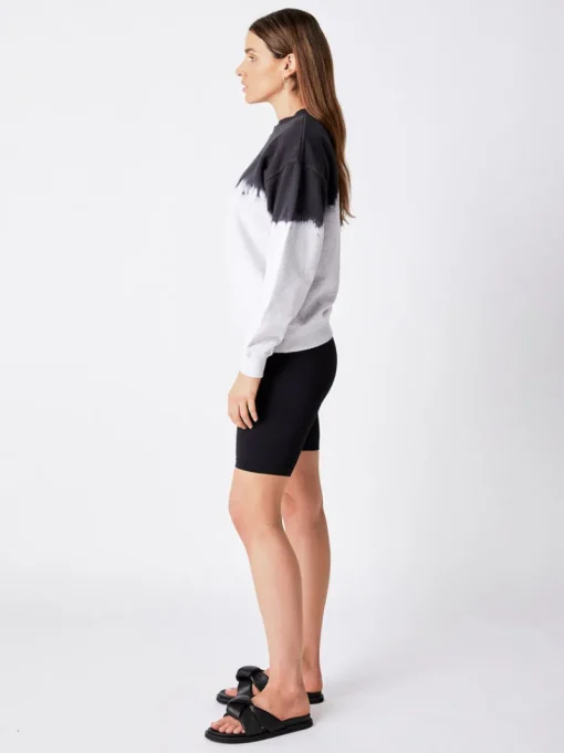 Ena Pelly - Minimal Logo Dip Dye Sweat (White Marle)
