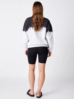 Ena Pelly - Minimal Logo Dip Dye Sweat (White Marle)